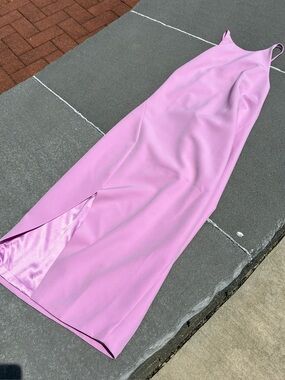 Bardot Halter Midi Shift‎ Dress
Marsh Pink Size 6 Open Back Front
Slit